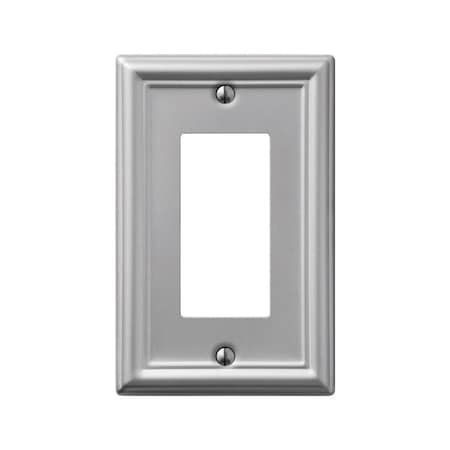 Amerelle Wall Plate, Number of Gangs: 1 Steel, Brushed Nickel Finish, Gray 149RBN